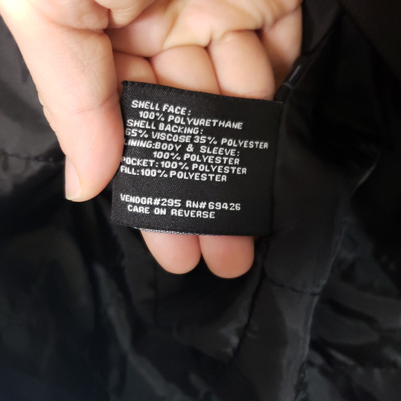 Men's Black Rivet faux vegan leather moto jacket - Picture 2 of 7